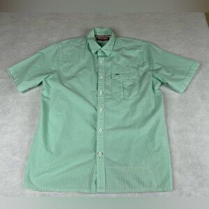 SIMMS Shirt Men's XL Mint Green Stripe Button Up Performance Fishing